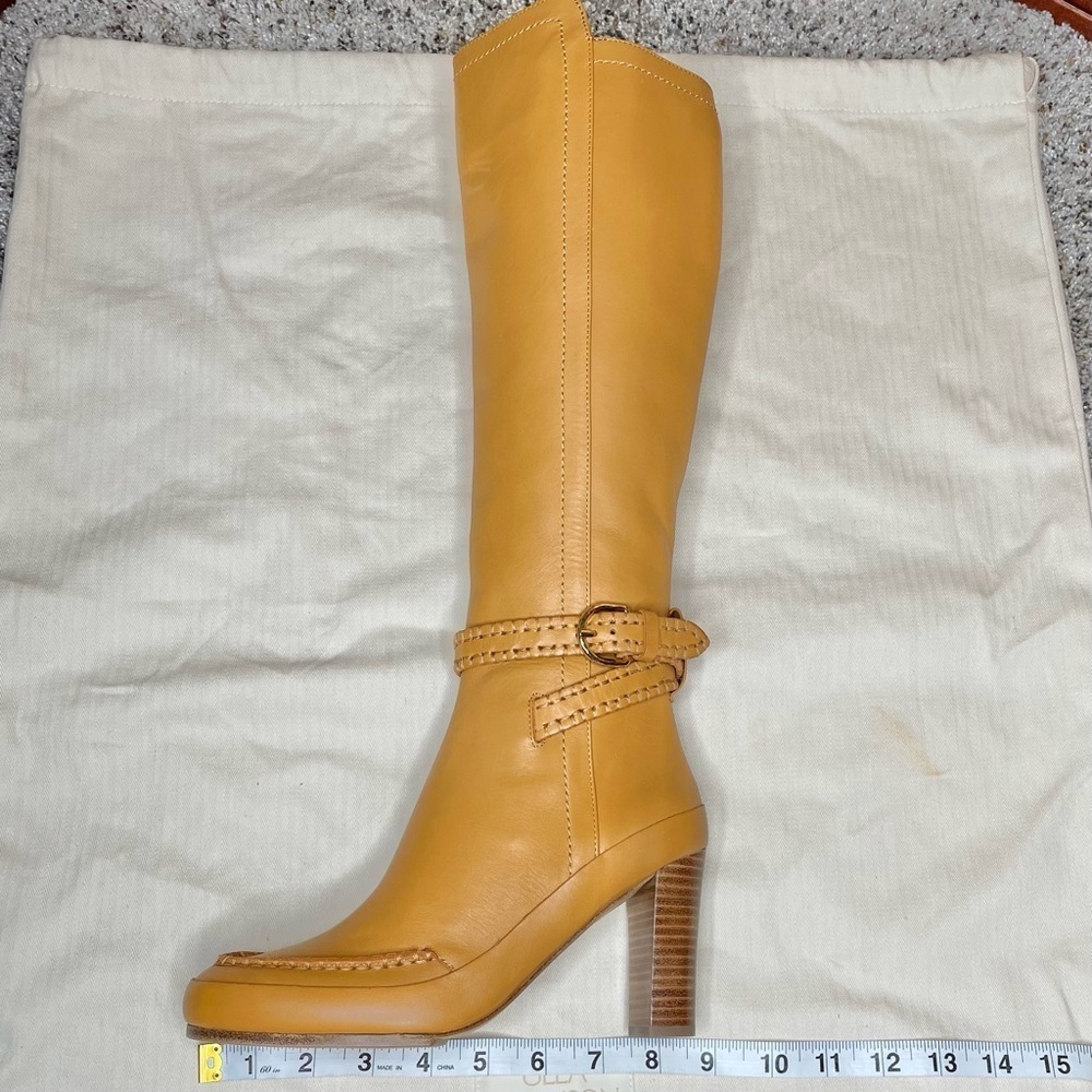 Ulla Johnson Adler Leather Knee High Buckle Boot 5.5 35 Caramel Brown Dust Bag - Picture 10 of 13